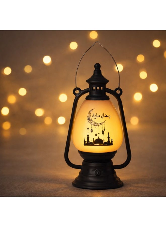 Home Care فوانيس رمضان مبارك LED المعلقة - مصابيح إسلامية زخرفية دافئة (لون أسود) - Image 2